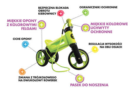 Rowerek biegowy dla dziecka Super Sport  2w1 FUNNY WHEELS RIDER Niebieski