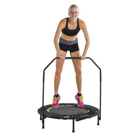 Składana trampolina wewnętrzna fitness z drążkiem Tunturi 115 cm czarna